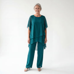 Capucine | Ensemble avec pantalons palazzo drapés