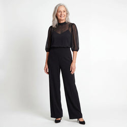 Léonie | Ensemble de trois pièces composé d'un top et d'un pantalon à jambes larges
