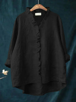 Lily - Blouse Légère Avec Volants - Noir