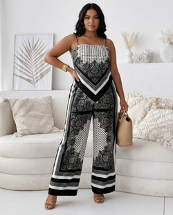 Helen - Ensemble Deux Pièces Débardeur Lacé & Pantalon - Noir