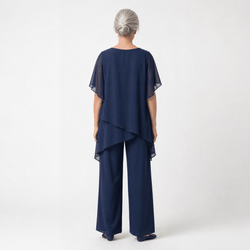 Capucine | Ensemble avec pantalons palazzo drapés