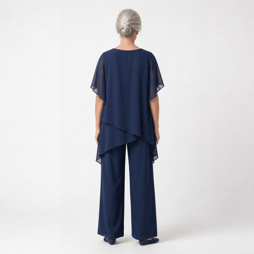 Capucine | Ensemble avec pantalons palazzo drapés