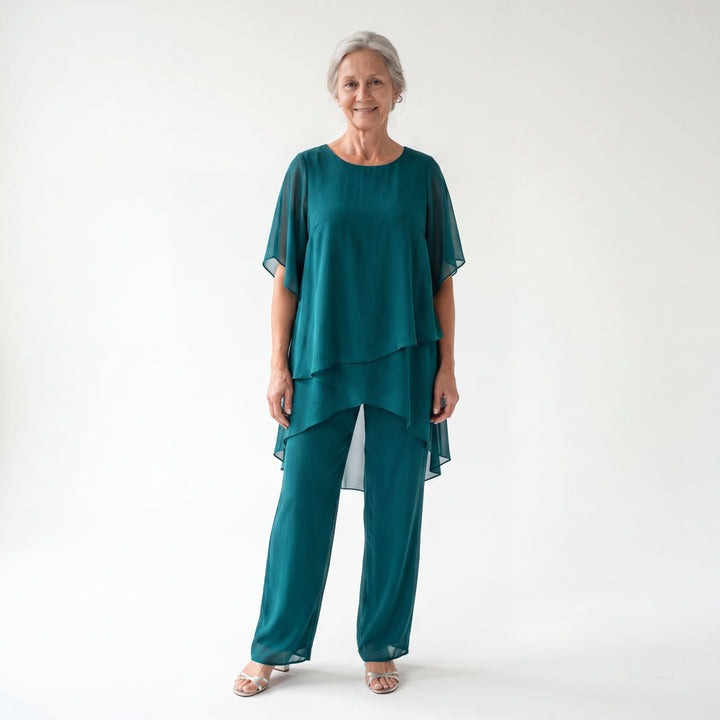 Capucine | Ensemble avec pantalons palazzo drapés