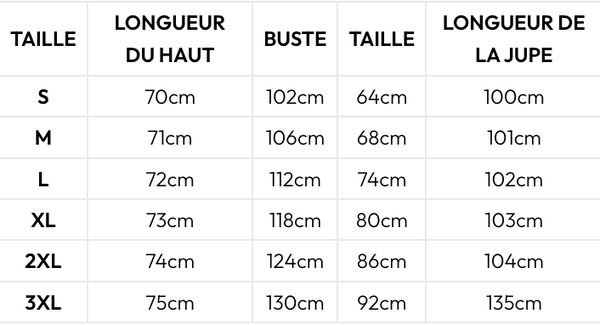 Guide des tailles