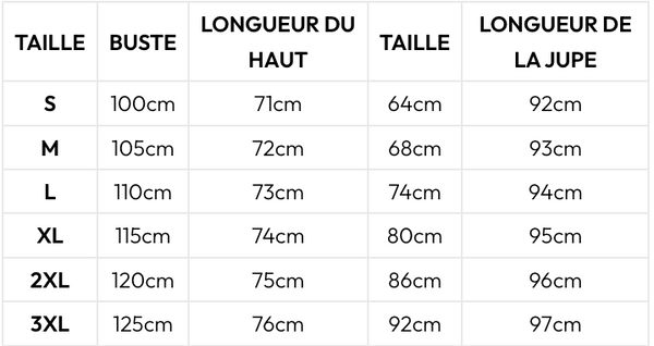 Guide des tailles