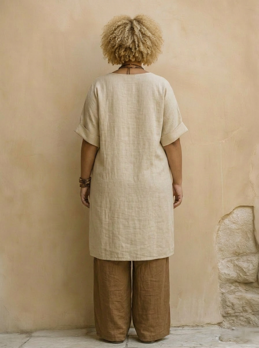 Sophie - Ensemble Trois Pièces Imprimé Tribal - Gris Taupe