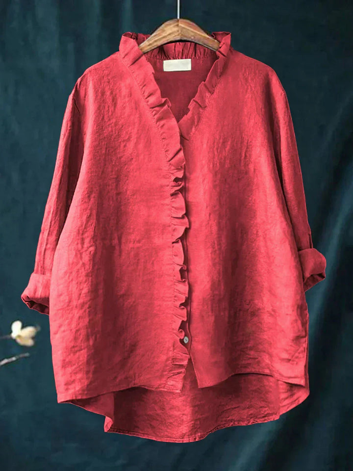 Lily - Blouse Légère Avec Volants - Rouge