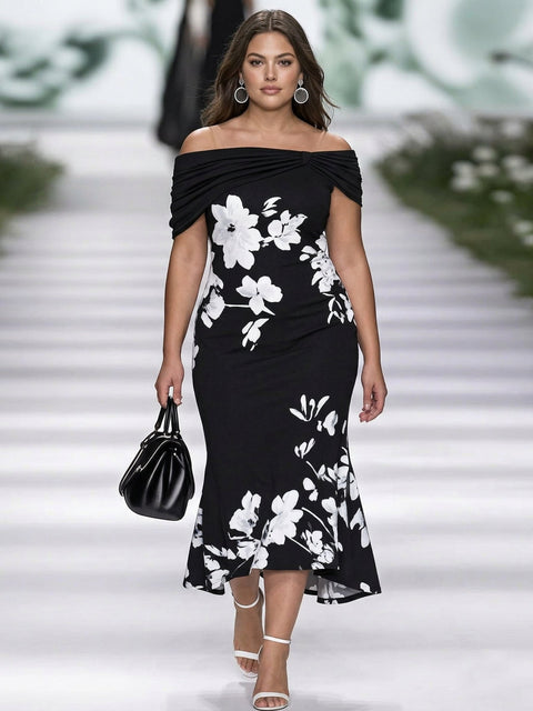Frédérique - Robe Élégante Imprimé Floral - Vert