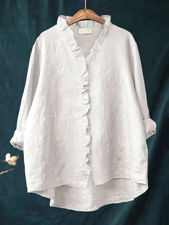 Lily - Blouse Légère Avec Volants - Blanc
